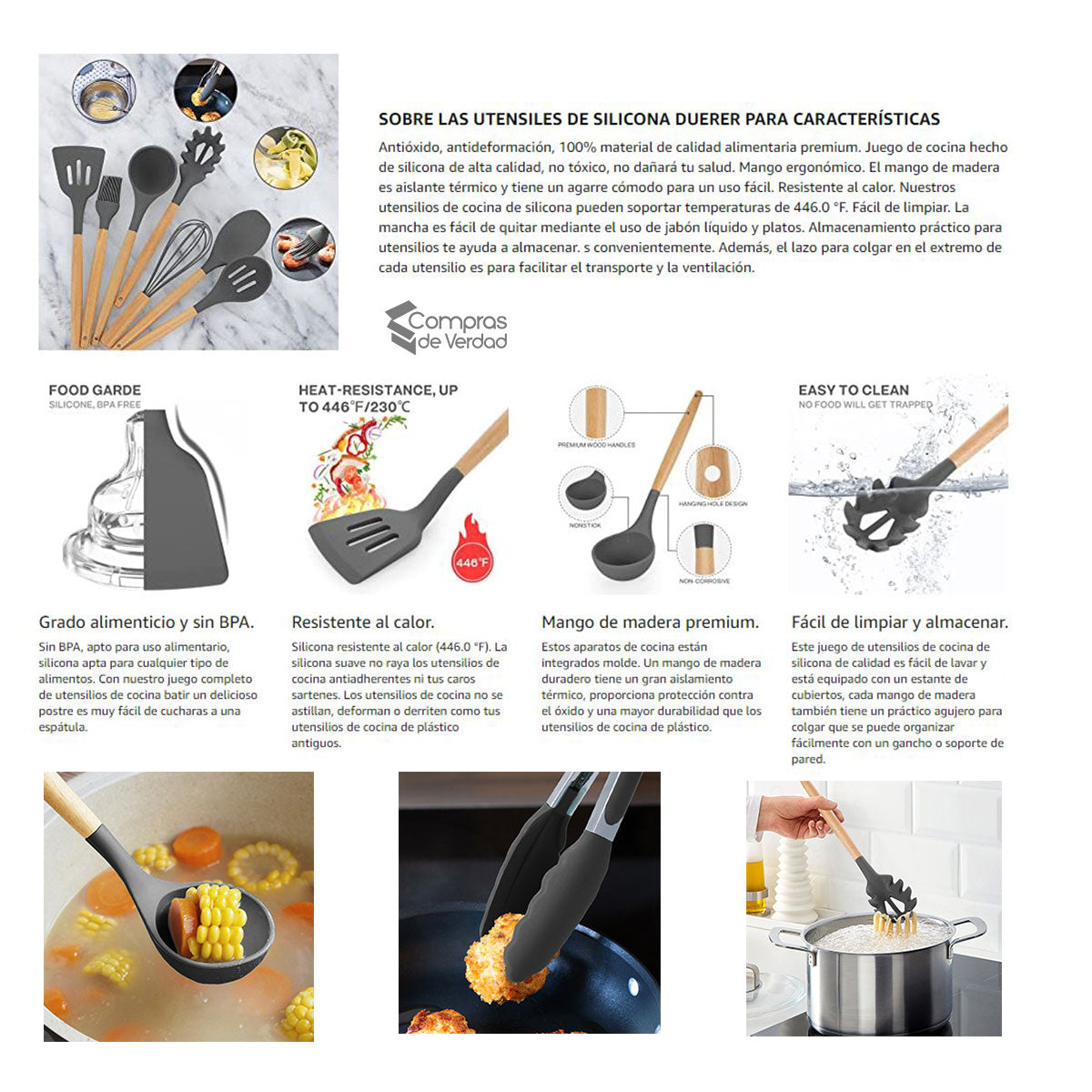 Utensilios Cocina Silicona Set por 12uds 👩‍🍳