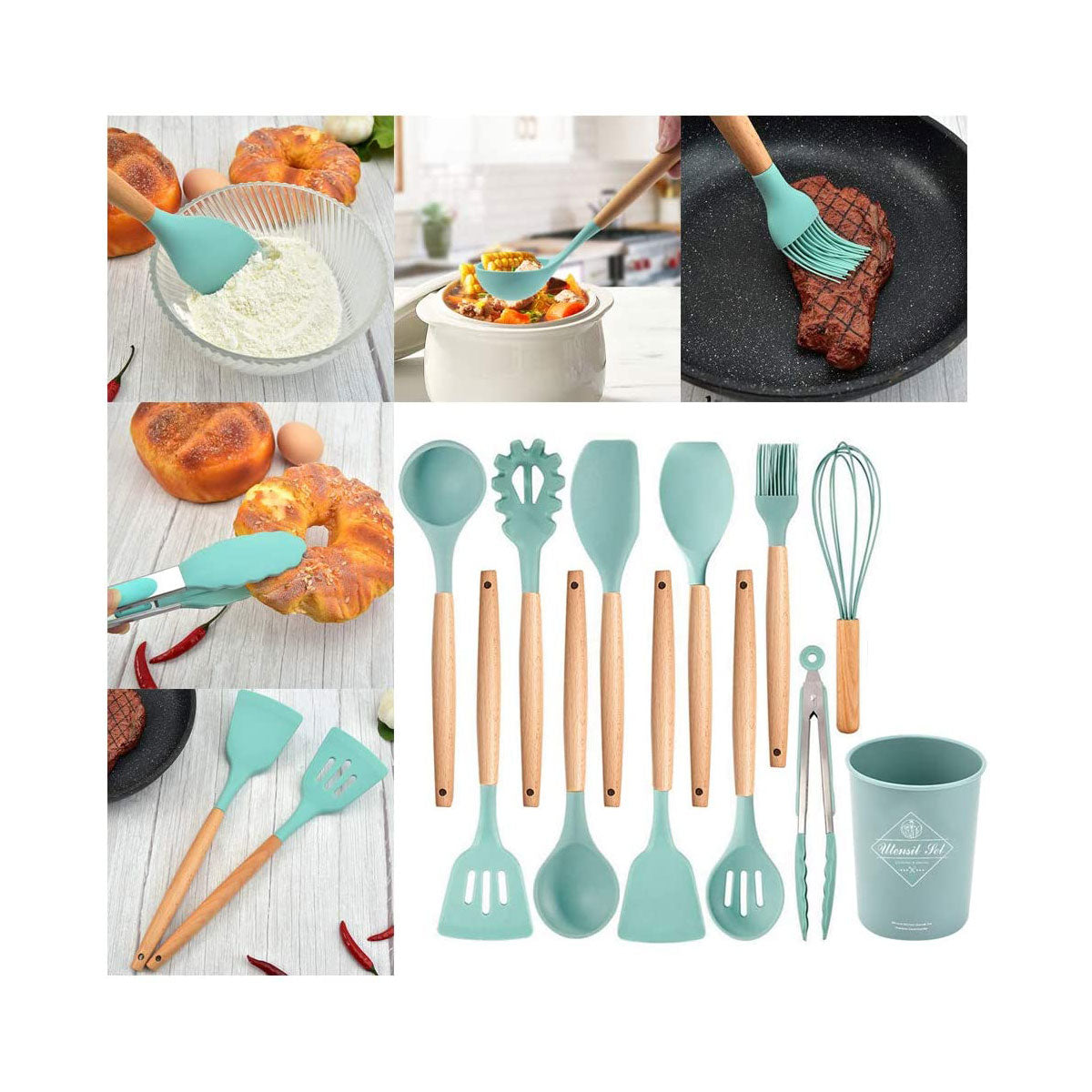 Utensilios Cocina Silicona Set por 12uds 👩‍🍳